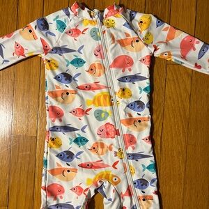 Colorful Fish Print Rash Guard